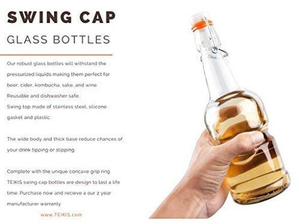 96-Pack 16 oz Kombucha/Beer Glass Bottles Clear Leak Proof - Non Slip Style