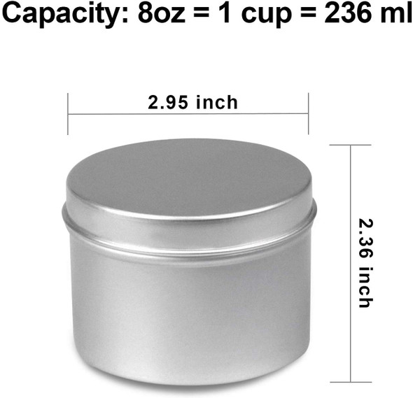 Candle Tin 8oz, Candle Containers for Candle Making, 12 Piece