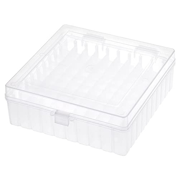 uxcell Centrifuge Tube Freezer Storage Box 100 Places Waterproof Polypropylene Lockable Cryogenic Holder Rack for 1.5/1.8/2ml Microcentrifuge Tubes Vials Samples, White