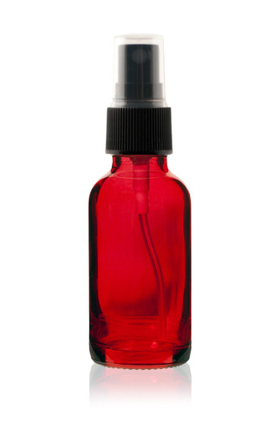 1 Oz Translucent Red w/ Black Fine Mist Sprayer