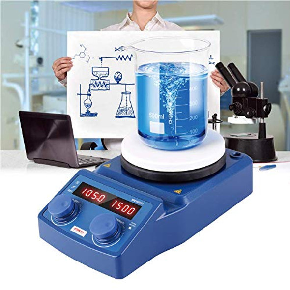 Four E's 5 Inch LED Digital Hotplate Magnetic Stirrer with Temp Probe Sensor and Stir Bar, 50-1500RPM -3YR Warranty