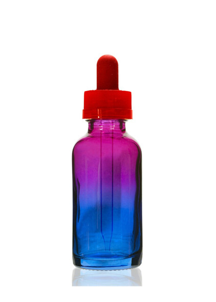 1 Oz Multi Fade Cosmic Cranberry and Teal blue w/ Red Child Resistant Dropper