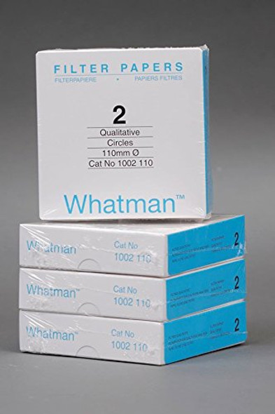 Whatman 1002110 Quantitative Filter Paper Circles, 8 Micron, 21 s/100mL/sq inch Flow Rate Grade 2, 110mm Diameter (Pack of 100)