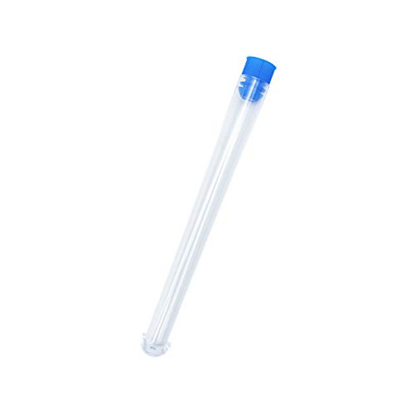 Eowpower 15ml 15x150mm Clear Plastic Test Tubes with Blue Caps, Pack of 30