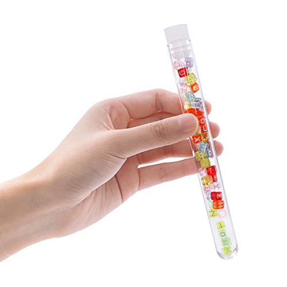 SOLUSTRE 60 Pcs Candy Tube Bottle Chemistry Test Tube Small Glass Test Tube  Science Test Tubes Gumball Tubes Storage Tubes with Caps Candy Tubes  Groaning Tube Pet Plastic Flat Drying Rack: 