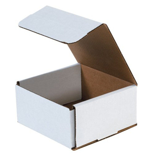 Boxes Fast BFM663 Corrugated Cardboard Mailers, 6 x 6 x 3 Inches, Tuck Top One-Piece, Die-Cut Shipping Cartons, Small White Mailing Boxes (Pack of 50)