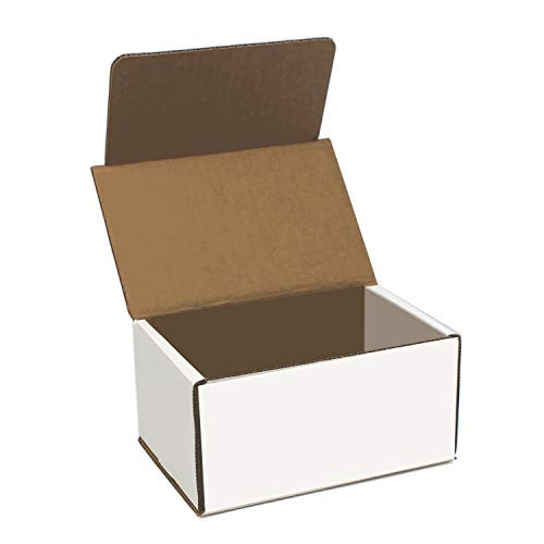 White Cardboard Shipping Box - Pack of 50, 9 x 6.5 x 1.75 Inches