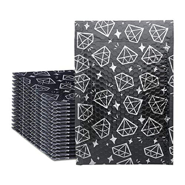 200pcs #0 7x10" Diamond Pattern Poly Bubble Mailers Padded Envelopes Retailer Shipping Bags with Waterproof Self Seal Strip -