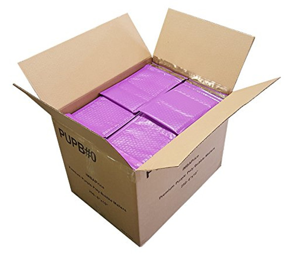 250-Pack #0 (6" x 10") Premium Mat Purple Color Self Seal Poly Bubble Mailers Padded Shipping Envelopes (Total 250 Bags)