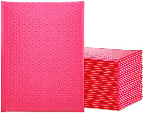 25-Pack #4 (9.5" x 14.5") Premium Hot Pink Color Self Seal Poly Bubble Mailers Padded Shipping Envelopes (Total 25 Bags)