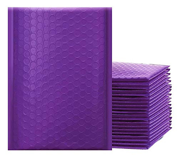 25-Pack #0 (6" x 10") Premium Purple Color Self Seal Poly Bubble Mailers Padded Shipping Envelopes (Total 25 Bags)