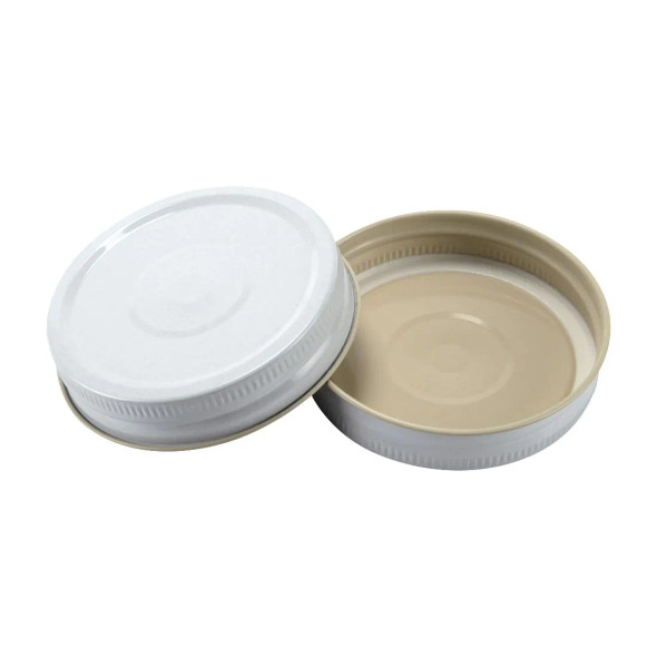 70-450 White Button CT Lid | Massilly Caps - Bag of 250