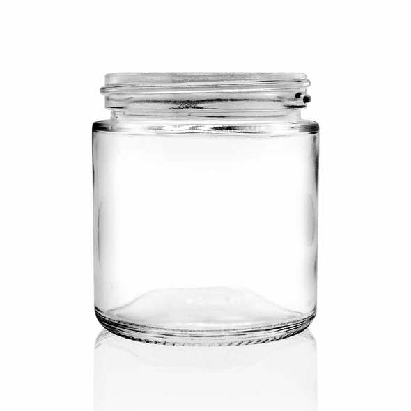 4 oz clear glass straight-sided round jar with 58-400 neck finish- 90/case