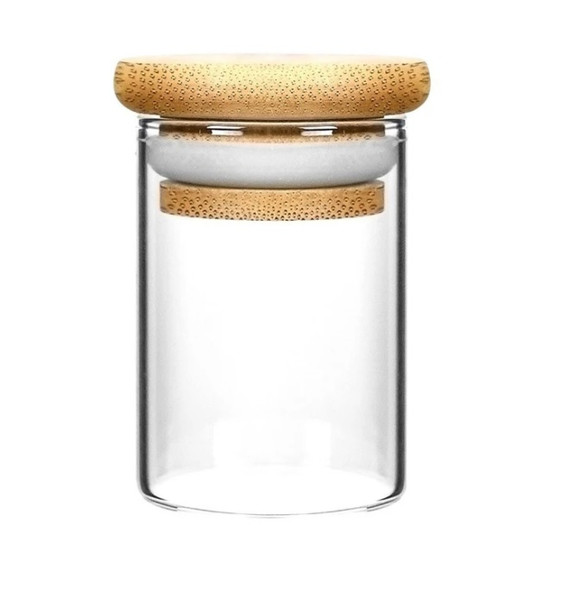 2oz Wooden Lid Suction Glass Jars - 3.5 Grams 200 Count