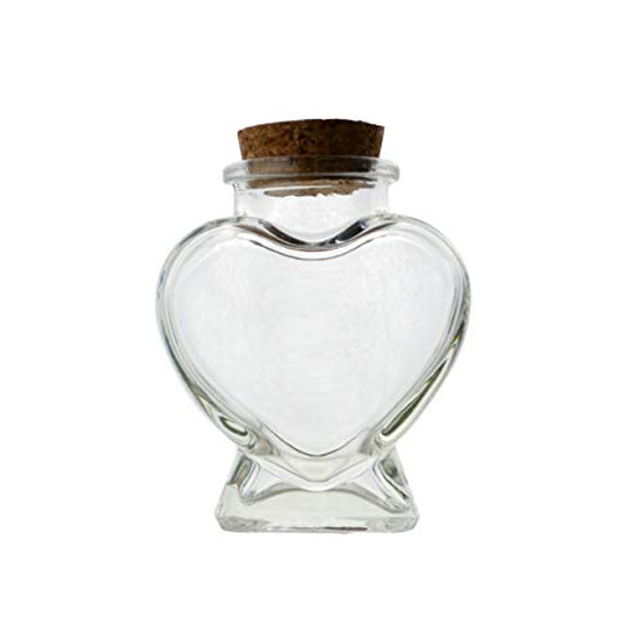 large heart shaped glass jar with cork