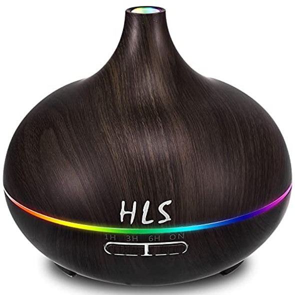 550ML Black Aroma diffusers for Essential Oils, Large Office Essential Oils Aromatherapy Diffuser with Ambient Light & 3 Timer, waterless auto Off Cool Mist humidifier Vaporizers for Bedroom Kids