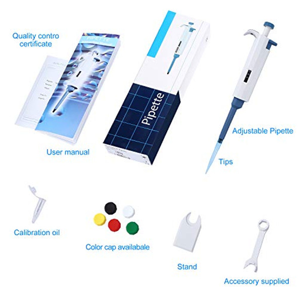 Adjustable Pipettor 0.1-2.5ul Single-Channel Variable Volume Micropipette High Accurate for Laboratory