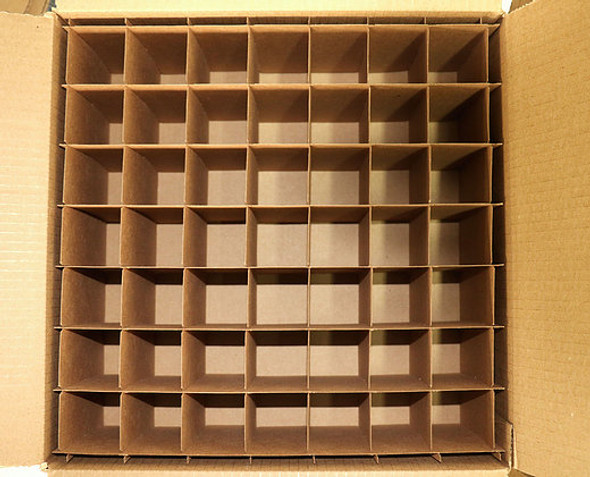 Corrugated Boxes with 64 Cells Dividers (Fits 64 - 4 oz. Bottles) - Set of 40