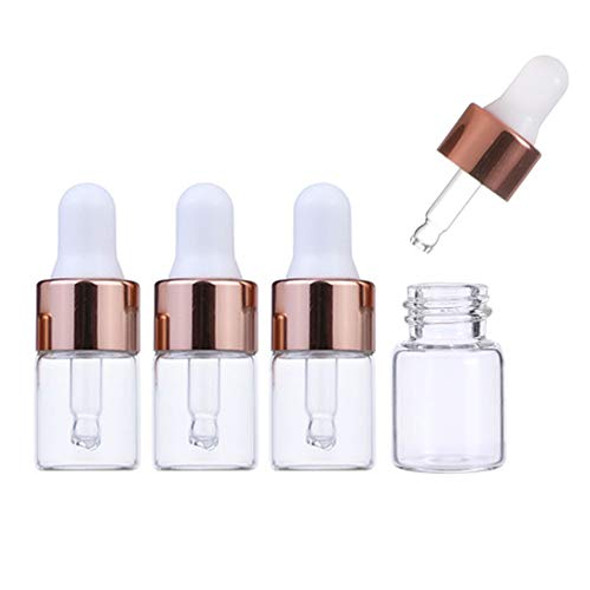 Glass Dropper Bottles,50 Packs Essential Oil Dropper Bottle Clear Glass Vials Sample Dropper Bottle Perfume Cosmetic Liquid Containers With Glass Eye Dropper (2ml)