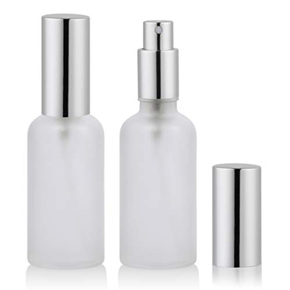 2oz Glass Spray Bottles for Essential Oils, Perfume Atomizer, Fine Mist Spray,Refillable, Empty, Frosted (2 Pack)-1644263324