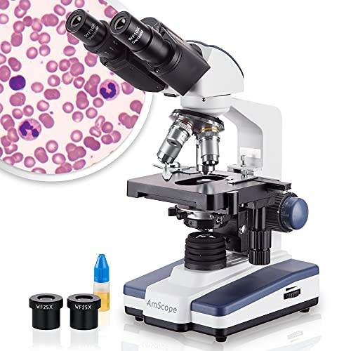 AmScope - 40X-2500X LED Digital Binocular Compound Microscope with