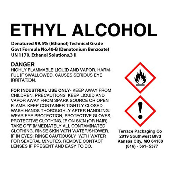 Ethanol 95% Denatured (Ethyl Alcohol), 1-gallon (4-quarts)