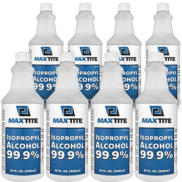 MaxTite Isopropyl Alcohol 99.9% (2 Gallons (32oz, 8 Pack))