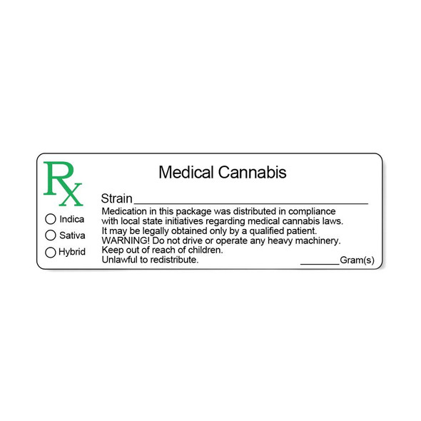 1000 pcs, Generic Concentrate Rx Medical Compliant Labels - Set of 2