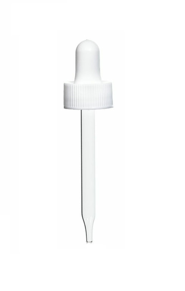 2 oz White PP 20-400 dropper with glass pipette (fits 2 oz bottle)