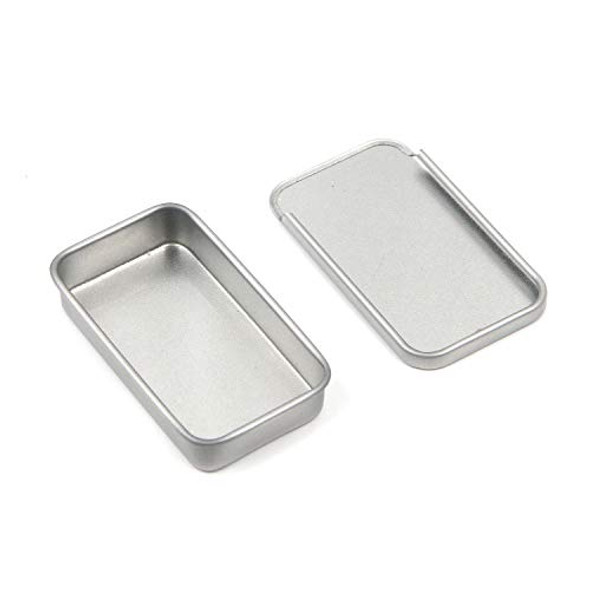MY MIRONEY 2.4" x 1.3" x 0.5" Metal Slide Top Tin Containers for Candies Jewelry Crafts Pills Survival Kit Pack of 8