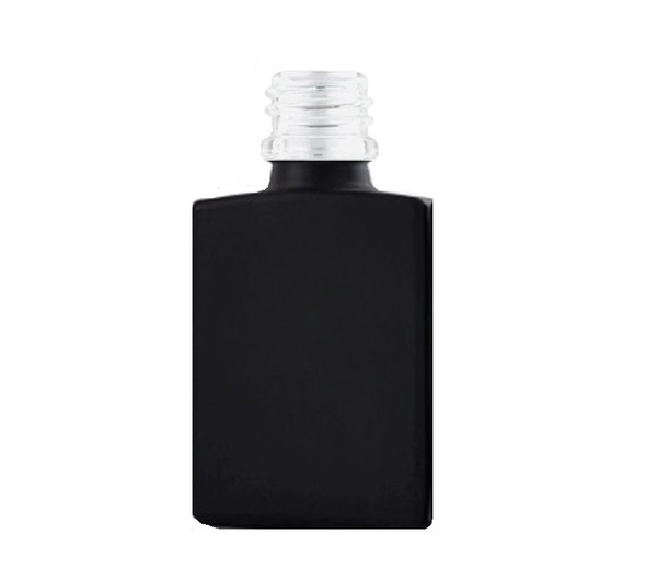 1 oz Black SQUARE Glass Bottle w/ Shiny Silver Treatment Pump18-415 Tamper Evident Neck Finish