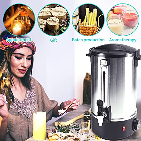 Wax Melter,11QTS Wax Melter for Candle Making,for Candle Making or Soap  Business Family Candle Making Kit, Temp ControlFast Easy Clean,（Include： Candle Wick Stickers,Candle Wicks,Mixing Spoon）