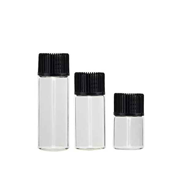 100 Pcs Glass Vials with Screw Caps, Small Liquid Sample Vial, Leak-Proof Vial (10ML, Clear)