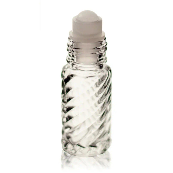 1/6 oz (5ml) Glass Swirl Roll-on Bottle with Cap & Ball