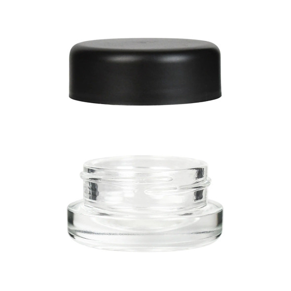 7ml Child Resistant Glass Jar w/ Black Cap- 1 Gram- 320 Count