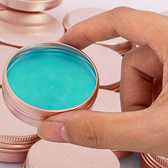 1 Ounce Aluminum Tin Jar Refillable Containers 30ml Aluminum Screw Lid Round Tin Container Bottle for Cosmetic, Lip Balm, Cream, 12 Pcs Rose Gold