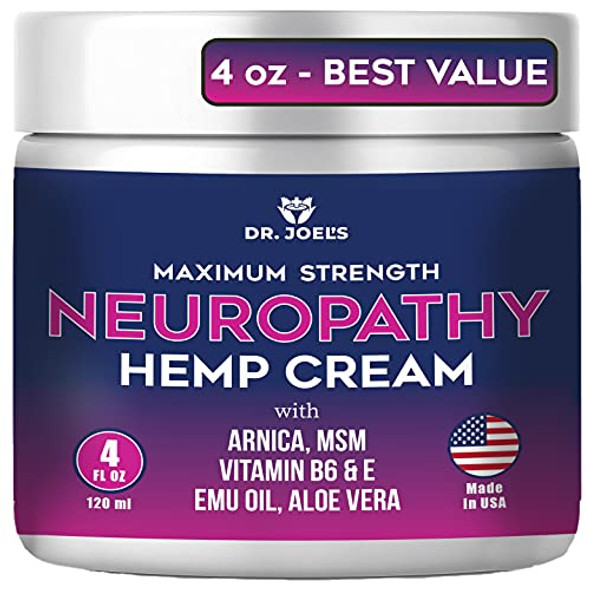 Neuropathy Cream - Maximum Strength Nerve Relief Cream for Feet, Hands, Legs- 4 OZ Large - Made in USA