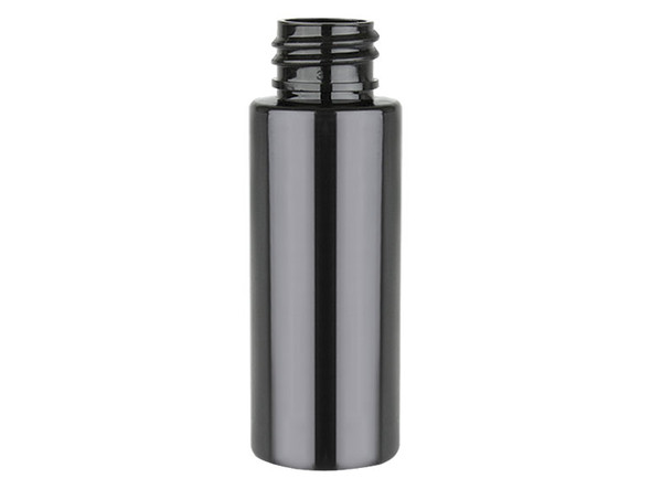 1 OZ. Black Plastic Cylinder Bottle, 20/410 Finish - Case of 1500