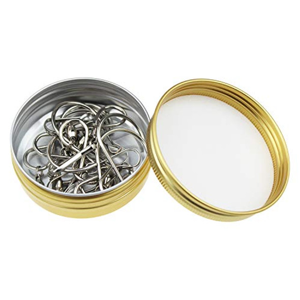 Golden Round Aluminum Cans Screw Lid Metal Tins Jars Empty Slip Slide Containers 48 Pieces 2oz 1oz 0.5oz Mixed Sizes