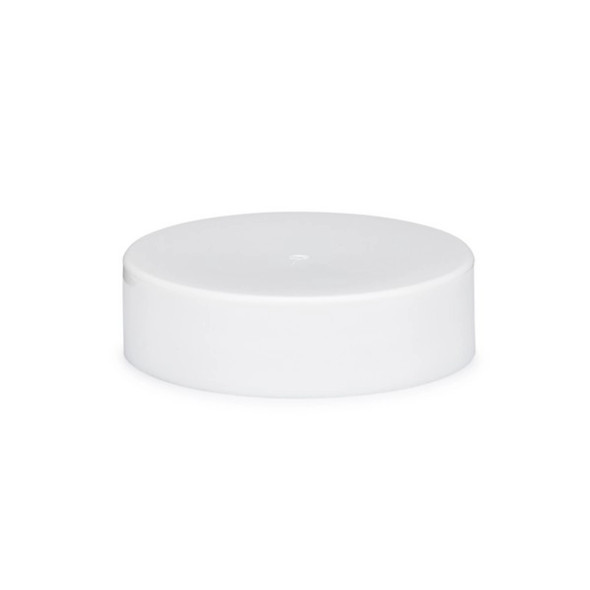 White PP plastic 38-400 smooth skirt lid with foam liner- Pack of 200