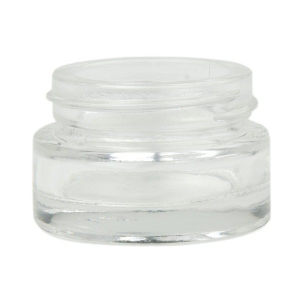 1/2 oz clear glass cylinder low-profile jar with 40-400 neck finish- Case of 240