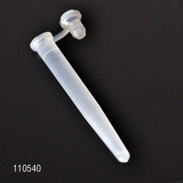 Microcentrifuge Tube, 6 x 47mm (400uL), LDPE, Attached Plug Cap