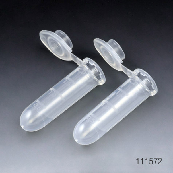 Microcentrifuge Tube, 2.0mL, PP, Attached Snap Cap, Graduated, Natural, Lot Certified: Rnase, Dnase, Pyrogen, ATP and Human DNA Free