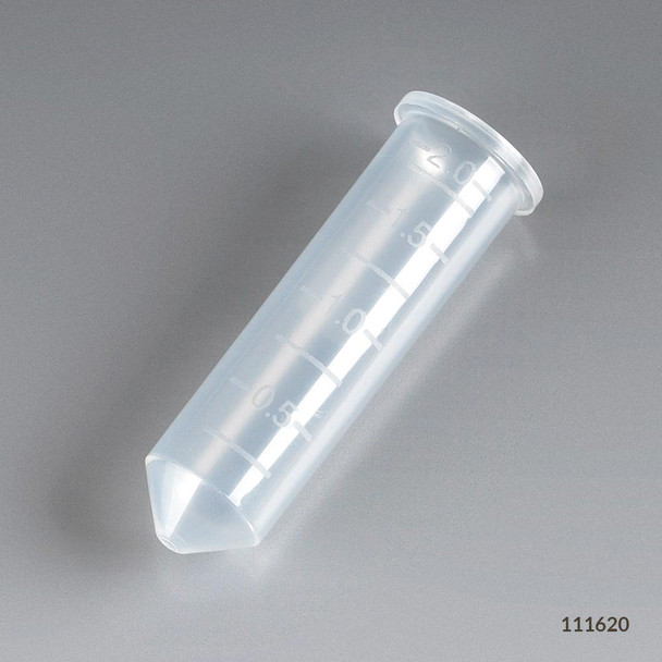 Microcentrifuge Tube, 2mL, PP, No Cap, Graduated, Natural, 500/Bag, 2 Bags/ Bag