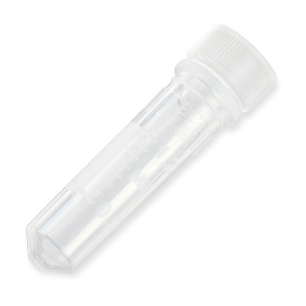 Microtube, 2mL, Attached Screw Cap for Color Insert, with O-Ring, STERILE, PP, 500/Bag, 2 Bags/Unit