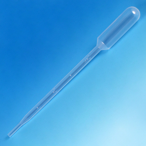 Transfer Pipet, 5.0mL, Large Bulb, Graduated to 1mL, 145mm, STERILE, Individually Wrapped, Cellophane Pack, 100/Pack, 4 Packs/Unit