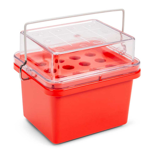 CryoCool Mini Cooler, 0°C, 12-Place (3x4) for Blood Collection Tubes, Red