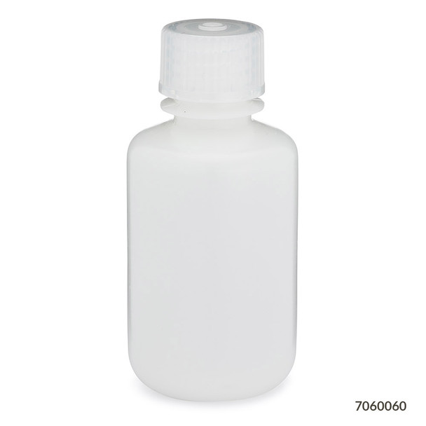 Bottle, Narrow Mouth, HDPE Bottle, Attached PP Screw Cap, 60mL, 12/Pack
