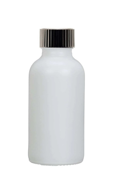 2 Oz Matt White Glass Bottle w/ Poly Seal Cone Cap