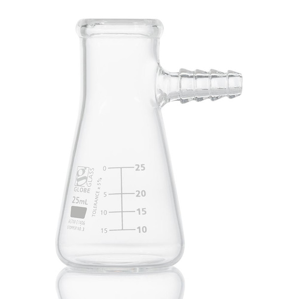 Flask, Filter, Globe Glass, 25mL, Dual Graduations, ASTM E1406, 6/Box